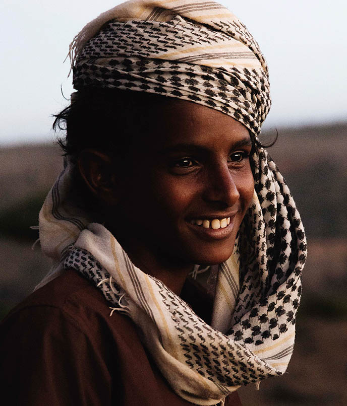Socotrano Abdullah na ilha de Socotra no Iêmen