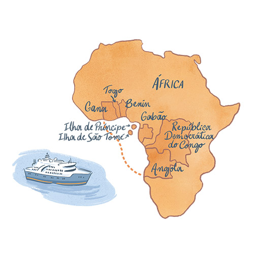 expedição costa oeste da África - mapa