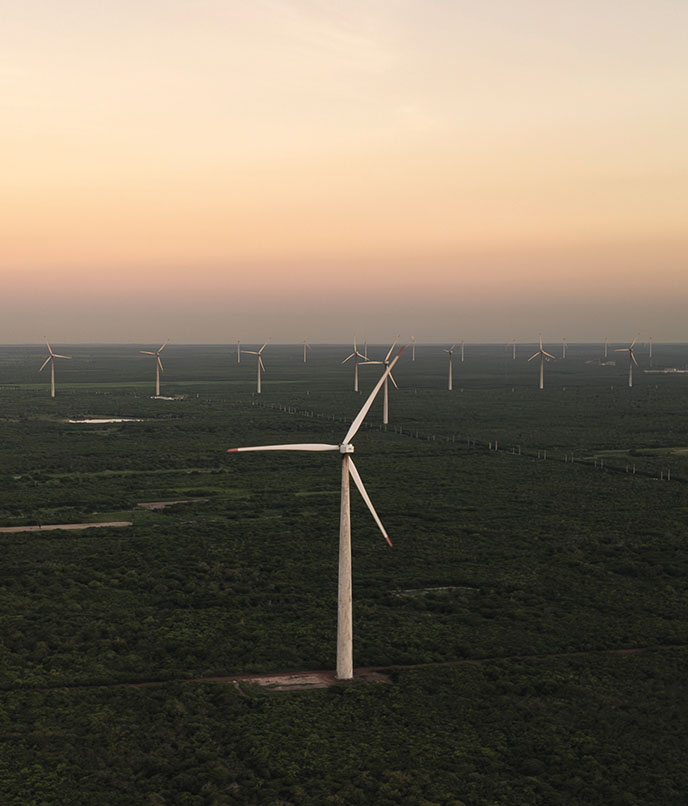 Os geradores de energia eólica que marcam a paisagem da região do litoral potiguar