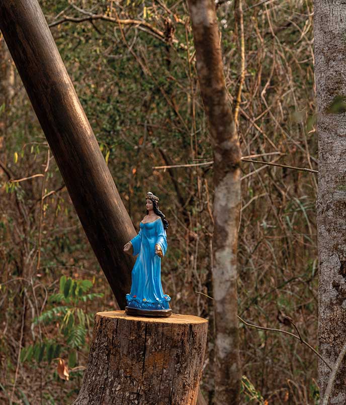 Novo Parque Campana, Brotas: altar com imagens