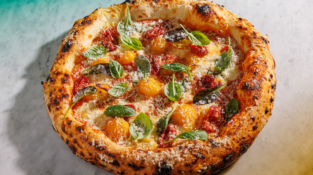 A pizza Super Provola e Pepe no Seu Pizza Illuminati